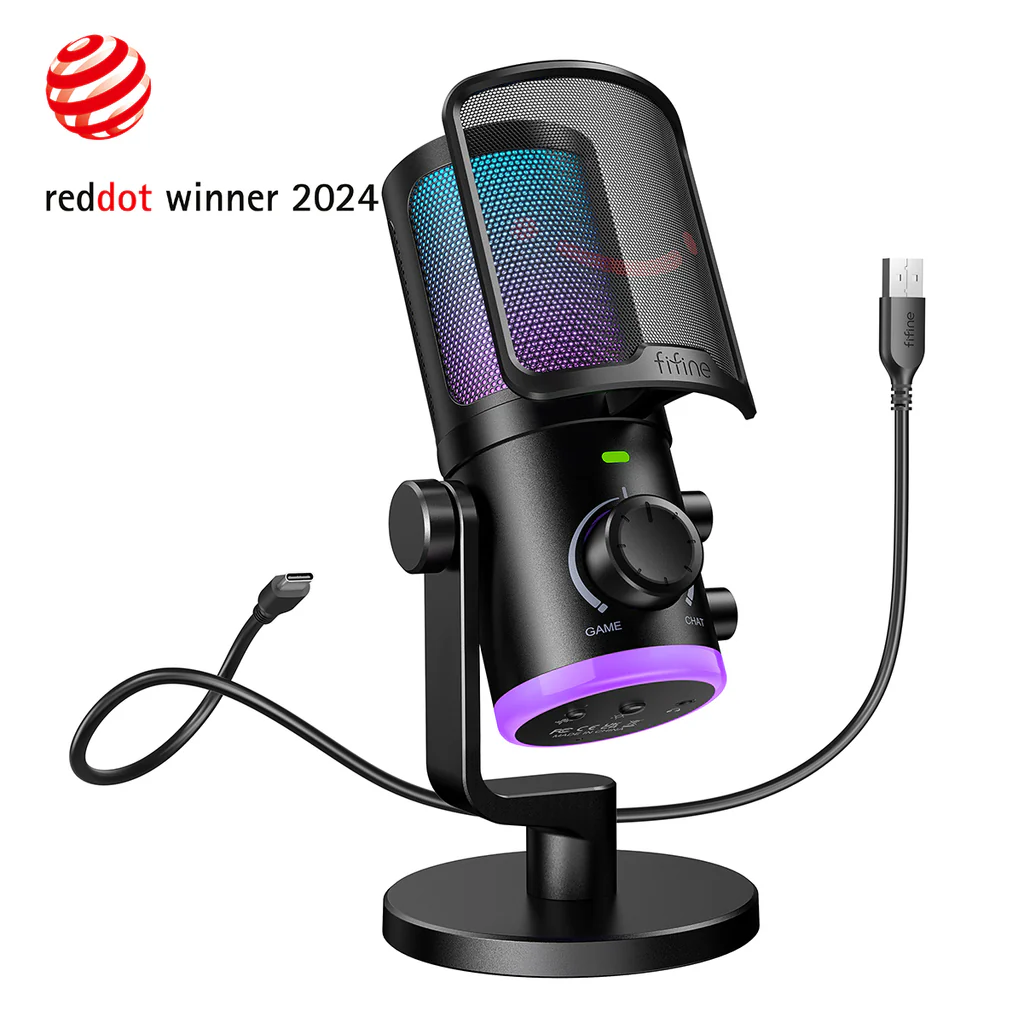 Fifine Ampligame AM6 Condenser Mic With Game, chat Mix, Noise Suppression Fifine Ampligame AM6 Condenser Mic With Game, chat Mix, Noise Suppression